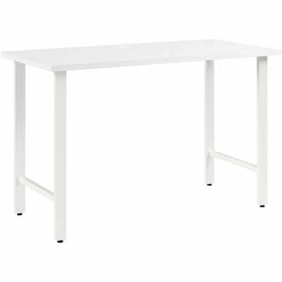 Bush Business Furniture Hustle 48W x 24D Computer Desk with Metal Legs - x 48" Width x 24" Depth - Material: Metal, Plastic, Thermofused Laminate (TFL), Engineered Wood - Finish: Thermofused Laminate (TFL), White - Durable, Scratch Resistant, Stai...
