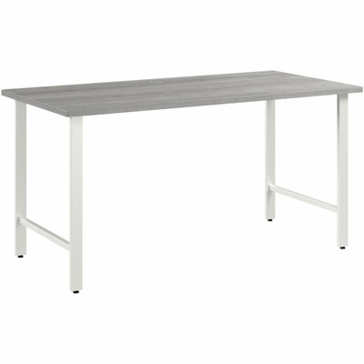 Bush Business Furniture Hustle 60W x 30D Computer Desk with Metal Legs - x 60" Width x 30" Depth - Material: Metal, Plastic, Thermofused Laminate (TFL), Engineered Wood - Finish: Thermofused Laminate (TFL), Platinum Gray - Durable, Scratch Resista...