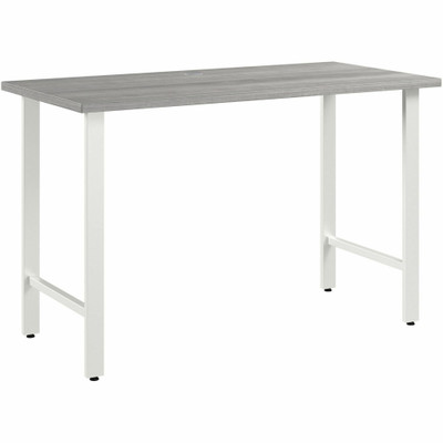 Bush Business Furniture Hustle 48W x 24D Computer Desk with Metal Legs - x 48" Width x 24" Depth - Material: Metal, Plastic, Thermofused Laminate (TFL), Engineered Wood - Finish: Thermofused Laminate (TFL), Platinum Gray - Durable, Scratch Resista...
