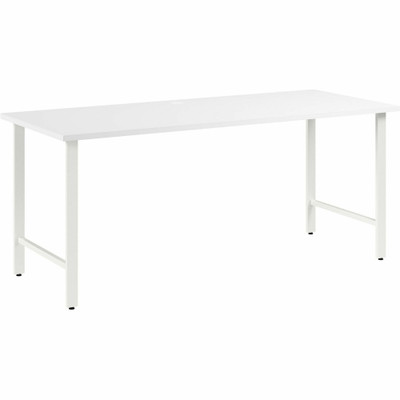 Bush Business Furniture Hustle 72W x 30D Computer Desk with Metal Legs - x 72" Width x 30" Depth Desk - Material: Metal, Plastic, Thermofused Laminate (TFL), Engineered Wood - Finish: Thermofused Laminate (TFL), White - Durable, Scratch Resistant,...