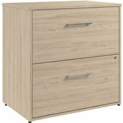 Bush Business Furniture Hustle 2 Drawer Lateral File Cabinet - 30" Height x 30" Width - 2 x File Drawer(s) - Material: Metal, Plastic, Thermofused Laminate (TFL), Engineered Wood - Finish: Natural Elm - Drawer Extension, Ball Bearing Slides, Durab...