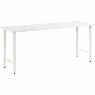 Bush Business Furniture Hustle 72W x 24D Computer Desk with Metal Legs - x 72" Width x 24" Depth Desk - Material: Metal, Plastic, Thermofused Laminate (TFL), Engineered Wood - Finish: Thermofused Laminate (TFL), White - Durable, Scratch Resistant,...