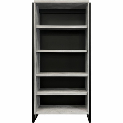 Martin Mason Concrete Laminate Unit - 78" Height x 36" Width x 12" Depth - 4 Shelve(s) - 3 Adjustable Shelf(ves) - Material: Thermofused Laminate (TFL) - Finish: Concrete, Wood - Durable, Long Lasting, Adjustable Shelf, Storage Space, Laminated - ...