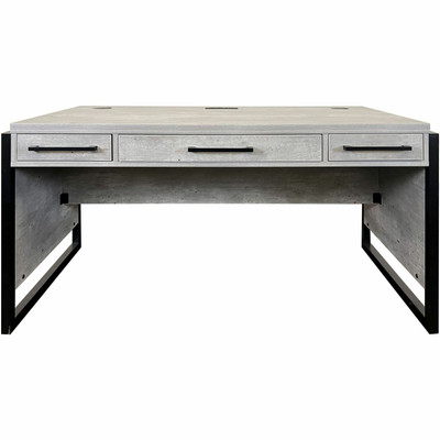 Martin Mason Concrete Laminate Unit - 31" Height x 60" Width x 30" Depth - 3 x Utility, Storage Drawer(s) - Material: Thermofused Laminate (TFL) - Finish: Concrete, Stone - Storage Drawer, Center Drawer, Cable Management, Grommet, Durable, Long La...
