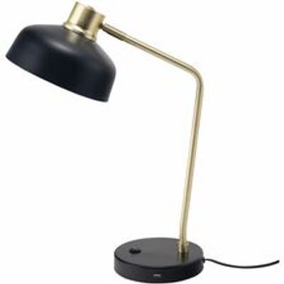 Victory Light Adjustable LED Lamp - 20" Height x 7.9" Width - 10 W LED Bulb - USB Powered, Adjustable Shade, Energy Saving, Touch-activated, Adjustable Arm, USB Charging - Round - Metal - Desk Mountable - Black - for Desk, Smartphone, Smart Watch,...