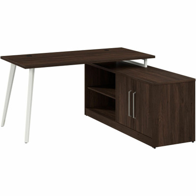 Bush Business Furniture Vista Office Furniture Collection - 30" Height x 60" Width x 59" Depth, x 60" Width Return, x 1" Thickness Surface - 2 Door(s) - 4 Shelve(s) - 2 Adjustable Shelf(ves) - Material: Steel, Engineered Wood, Melamine, Plastic, M...