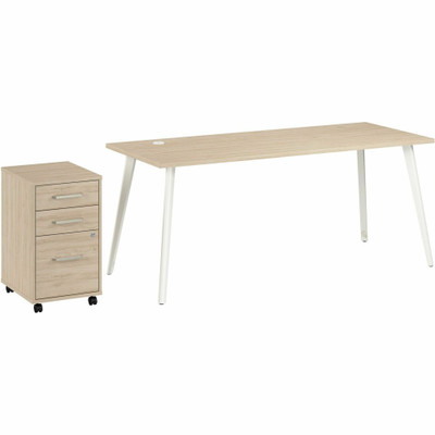 Bush Business Furniture Vista Office Furniture Collection - x 1" Thickness Top, 30" Height x 71" Width x 29" Depth - 3 x File, Box Drawer(s) - Material: Thermofused Laminate (TFL), Steel, Plastic, Metal, Hardboard, Laminate, Melamine, Engineered W...