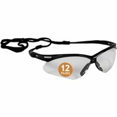 Ansell Health Nemesis Safety Glasses - Recommended for: Workplace, Home, Construction, Manufacturing, Shooting - Eye, UVA, UVB, UVC, Ultraviolet Protection - Polycarbonate - Clear Lens - Black Frame - Durable, Lightweight, Wraparound Frame, Sweat ...
