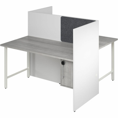 Bush Business Furniture Hustle Collection - 48" Height x 59" Width x 30" Depth, x 1" Thickness Top - 1 Adjustable Shelf(ves) - Material: Metal, Plastic, Thermofused Laminate (TFL), Melamine, Laminate, Engineered Wood, Paper - Finish: White, Platin...