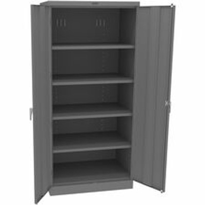 Tennsco Deluxe Unassembled Cabinets - 36" Width x 24" Depth x 78" Height - 5 x Shelf(ves) - 2 x Standard Door(s) - 200 lb Load Capacity - Louvered Panel, Ventilated, Welded, Knuckle Hinge, Locking Door, Locking Mechanism, Adjustable Leveler - Medi...
