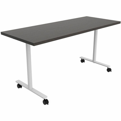Safco Jurni Multi-Purp. Table w/T-Leg & Casters - Textured T-shaped, Powder Coated Base - 60" Table Top Width x 24" Table Top Depth x 1.10" Table Top Thickness - 29" Height - Multipurpose - Assembly Required - Asian Night - Laminate Top Material -...