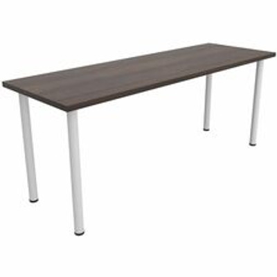 Safco Jurni Multi-Purpose Table with Post Leg & Glides - Laminated Top - Powder Coated Post Leg Base - 72" Table Top Width x 24" Table Top Depth x 1.10" Table Top Thickness - 29" Height - Multipurpose - Assembly Required - Columbian Walnut - Lamin...
