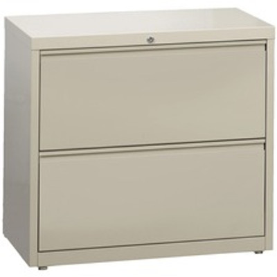 Lorell Fortress Series Lateral File - 36" Width x 18.6" Depth x 28.1" Height - 2 x Drawer(s) for File - Legal, Letter, A4 - Lateral - Rust Proof, Leveling Glide, Interlocking, Ball-bearing Suspension, Label Holder - Putty - Baked Enamel - Steel - ...
