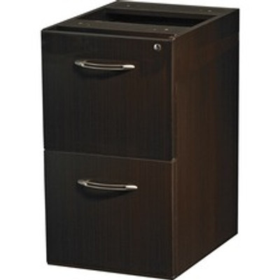 Safco Aberdeen Series File Pedestal - 27.5" Height x 15.3" Width x 20" Depth - Fluted Edge - Material: Particleboard - Finish: Laminate, Mocha - Security Lock, Abrasion Resistant, Stain Resistant, Cord Management, Grommet, Modesty Panel, Leveling ...