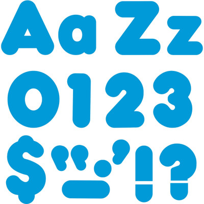 Trend Blue 4" Casual Combo Ready Letters Set - Learning Theme/Subject - Skill Learning: Uppercase Letters, Lowercase Letters, Punctuation, Number - 50 x Uppercase Letters, 82 x Lowercase Letters, 29 x Punctuation Marks, 20 x Numbers Shape - Reusab...