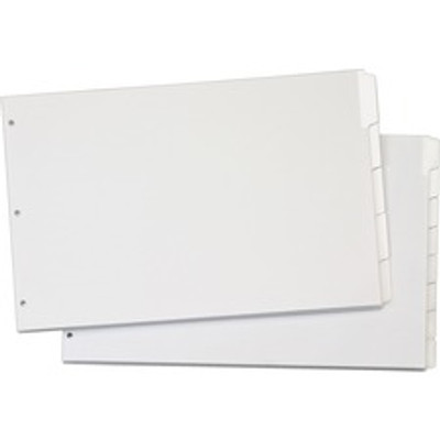 Cardinal&reg; Write 'n Erase Special Mylar Tab Dividers - 5 x Divider(s) - Write-on Tab(s) - 5 Tab(s)/Set - 17.5" Divider Width x 11.50" Divider Length - Tabloid - 11" Width x 17" Length - White Divider - White Tab(s) - Reinforced Tab, Reinforced ...