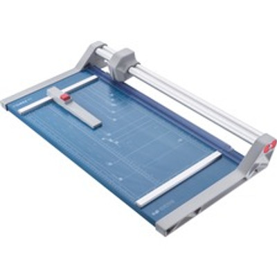 Dahle 552 Professional Rotary Trimmer - 20 Sheet Cutting Capacity - 20" Cutting Length - 3.4" Height x 15.1" Width x 28.8" Length - Automatic Paper Clamp, Self-sharpening Blade, Dual-barrel Guide Bar, Bi-Directional Cutting, Metal Base, Ground Bla...