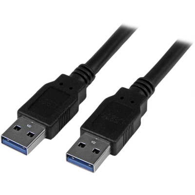 StarTech.com 6 ft Black SuperSpeed USB 3.0 Cable A to A - M/M - 6 ft USB Data Transfer Cable for PC, Hub, Desktop Computer, Server, USB Hub - First End: 1 x 9-pin USB 3.0 Type A - Male - Second End: 1 x 9-pin USB 3.0 Type A - Male - 5 Gbit/s - Shi...