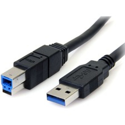 StarTech.com 6 ft Black SuperSpeed USB 3.0 Cable A to B - M/M - 6 ft USB/USB-B Data Transfer Cable for PC, Notebook, Server - First End: 1 x 9-pin USB 3.0 Type A - Male - Second End: 1 x 9-pin USB 3.0 Type B - Male - 5 Gbit/s - Shielding - 28 AWG ...