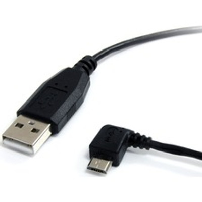 StarTech.com 1 ft Micro USB Cable - A to Left Angle Micro B - 1 ft USB/USB Micro-B Data Transfer Cable for Smartphone, Digital Camera, PDA, Tablet, GPS - First End: 1 x USB 2.0 Type A - Male - Second End: 1 x 5-pin Micro USB 2.0 Type B - Male - 48...