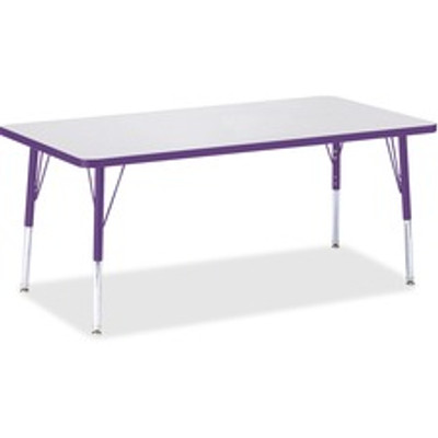 Jonti-Craft Berries Elementary Height Color Edge Rectangle Table - Laminated Rectangle, Purple Top - Four Leg Base - 4 Legs - Height Adjustable - 15" to 24" Adjustment - 60" Table Top Length x 30" Table Top Width x 1.13" Table Top Thickness - 24" ...