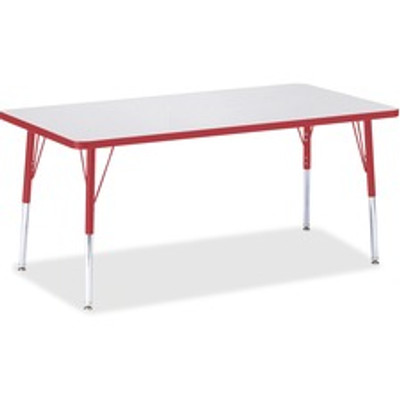 Jonti-Craft Berries Adult Height Color Edge Rectangle Table - Laminated Rectangle, Red Top - Four Leg Base - 4 Legs - Height Adjustable - 24" to 31" Adjustment - 60" Table Top Length x 30" Table Top Width x 1.13" Table Top Thickness - 31" Height -...