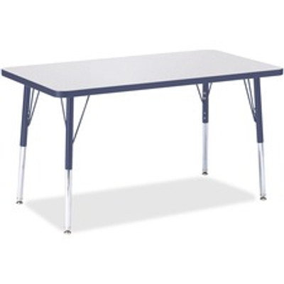 Jonti-Craft Berries Adult Height Color Edge Rectangle Table - Laminated Rectangle, Navy Top - Four Leg Base - 4 Legs - Height Adjustable - 24" to 31" Adjustment - 36" Table Top Length x 24" Table Top Width x 1.13" Table Top Thickness - 31" Height ...