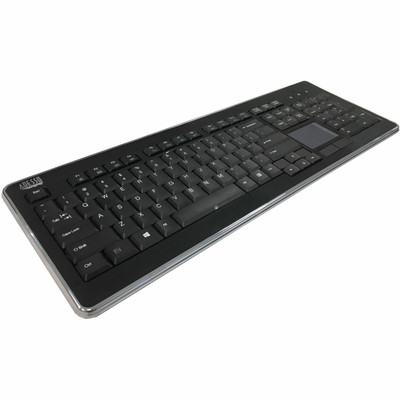 Adesso Wireless Desktop Touchpad Keyboard - Wireless Connectivity - RF - 30 ft - 2.40 GHz - USB Interface - 104 Key(s) - On/Off Switch Hot Key(s) - English (US) - QWERTY Layout - Desktop Computer - TouchPad - Membrane Keyswitch - AAA Battery Size ...