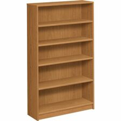 HON 1870 Series Bookcase - 5 Shelf(ves) - 60.13" Height x 36" Width x 11.50" Depth - Floor - Durable, Sturdy, Square Corner, Abrasion Resistant, Adjustable, Stain Resistant, Spill Resistant, Scratch Resistant, Leveling Glide - Laminate - Harvest -...