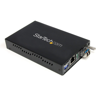 StarTech.com 1000 Mbps Gigabit Single Mode Fiber Media Converter LC 40 km - 1 x Network (RJ-45) - 1 x LC Ports - DuplexLC Port - Single-mode - 1310 nm Fiber - Gigabit Ethernet - 1000Base-T, 1000Base-SX/LX - 40 km - AC Adapter - Desktop, Rack-mount...