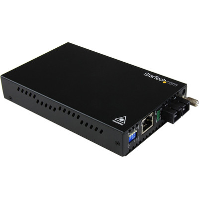 StarTech.com Gigabit Ethernet Multi Mode Fiber Media Converter SC 550m - 1000 Mbps - 1 x Network (RJ-45) - 1 x SC Ports - DuplexSC Port - Multi-mode - 850 nm Fiber - Gigabit Ethernet - 10/100/1000Base-T, 1000Base-SX/LX - 0.55 km - AC Adapter - Rac...