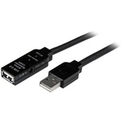 StarTech.com 35m USB 2.0 Active Extension Cable - M/F - 114.83 ft USB Data Transfer Cable for Power Adapter, Wall Outlet - First End: 1 x USB 2.0 Type A - Male - Second End: 1 x USB 2.0 Type A - Female - 480 Mbit/s - Extension Cable - Shielding - ...