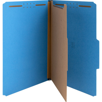 Nature Saver 2/5 Tab Cut Legal Recycled Classification Folder - 8 1/2" x 14" - 2" for Folder, 2" Fastener Capacity, 2" Fastener Capacity - Top Tab Location - Right of Center Tab Position - 1 Divider(s) - 25 pt. - Dark Blue - Durable, Eco-friendly ...