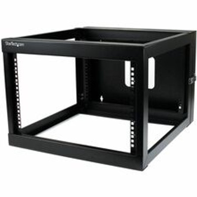 StarTech.com 6U 22in Depth Hinged Open Frame Wall Mount Server Rack - For LAN Switch, Patch Panel, Server, A/V Equipment, Computer - 6U Rack Height x 19" Rack Width - Wall Mountable Open Frame - 4 Post - Black - SPCC - 109.70 lb Maximum Weight Cap...