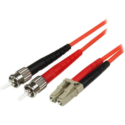 StarTech.com 1m Multimode 50/125 Duplex Fiber Patch Cable LC - ST - 3.28 ft Fiber Optic Network Cable for Network Device - First End: 2 x LC Network - Male - Second End: 2 x ST Network - Male - 10 Gbit/s - Patch Cable - LSZH - 50/125 &micro;m - Or...