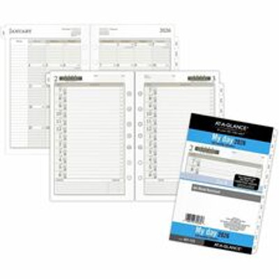 At-A-Glance Daily Planner One Page Per Day Refill, Loose-Leaf, Desk Size - Julian Dates - Daily - 12 Month - January 2026 to December 2026 - Hourly - 1 Day Single Page Layout - 5 1/2" x 8 1/2" Sheet Size - White Sheet - 7-ring - Desk - White - Pap...