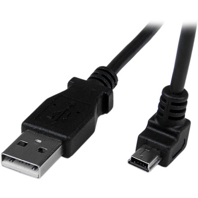 StarTech.com 2m Mini USB Cable - A to Down Angle Mini B - 6.56 ft USB/USB Mini-B Data Transfer Cable for Digital Camera, Hard Drive, Cellular Phone, GPS Receiver, Digital Camera, Smartphone, MAC, PC - First End: 1 x 4-pin USB 2.0 Type A - Male - S...