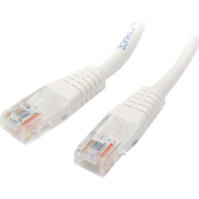 StarTech.com 2 ft White Molded Cat5e UTP Patch Cable - 2 ft Category 5e Network Cable for Network Device, Workstation, Distribution Panel - First End: 1 x RJ-45 Network - Male - Second End: 1 x RJ-45 Network - Male - Patch Cable - Gold Plated Cont...