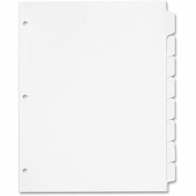 Cardinal&reg; Cardinal Write 'N Erase Mylar Tab Dividers - 8 x Divider(s) - Write-on Tab(s) - 8 Tab(s)/Set - 9" Divider Width x 11" Divider Length - Letter - 8.50" Width x 11" Length - White Divider - White Mylar Tab(s) - Reinforced Tab, Reinforce...