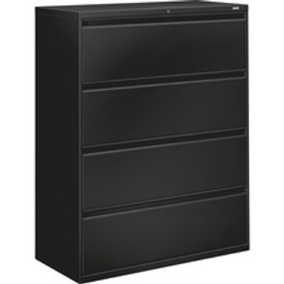 HON 800 Series Full-Pull Locking Lateral File - 4-Drawer - 42" Width x 19.3" Depth x 53.3" Height - 4 x Drawer(s) for File - Legal, Letter, A4 - Lateral - Ball-bearing Suspension, Locking System, Hanging Rail, Adjustable Drawer Glide, Tamper Resis...