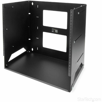 StarTech.com Wall-Mount Server Rack with Built-in Shelf - Solid Steel - 8U - For Server, A/V Equipment, LAN Switch, Patch Panel, Computer - 8U Rack Height x 17.80" Rack Width x 17.80" Rack Depth - Wall Mountable - Black - Steel - 75 lb Maximum Wei...