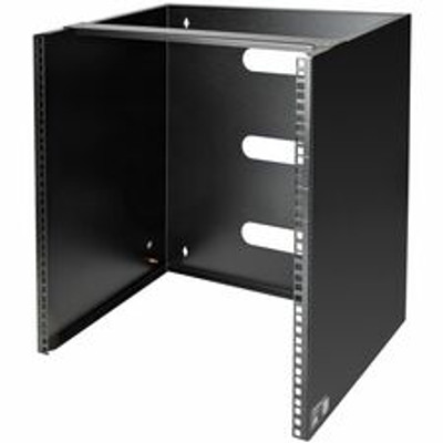 StarTech.com 12U Wall-Mount Bracket for Shallow Rack-Mount Equipment - 12 in. Deep - For Patch Panel, LAN Switch - 12U Rack Height x 17.70" Rack Width x 13.50" Rack Depth - Wall Mountable - Black - Steel - 125.30 lb Maximum Weight Capacity - TAA C...