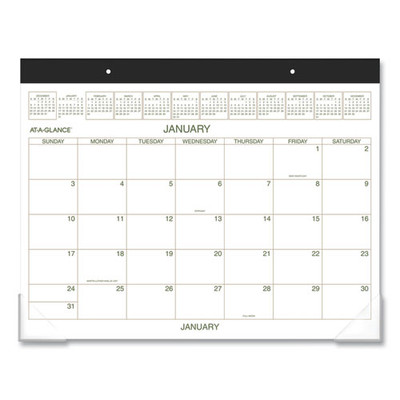 Two-color Desk Pad, 22 X 17, White Sheets, Black Binding, Clear Corners, 12-month (jan To Dec): 2022 Two-color Desk Pad, 22 X 17, White Sheets, Black Binding, Clear Corners, 12-month (jan To Dec): 2022