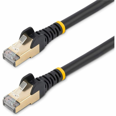 StarTech.com Cat6a Ethernet Patch Cable - Shielded (STP) - 12 ft., Black - 12 ft Category 6a Network Cable for Docking Station, Network Device, Notebook, Desktop Computer, Hub, Switch, Router, Print Server, Patch Panel, PoE-enabled Device, VoIP De...