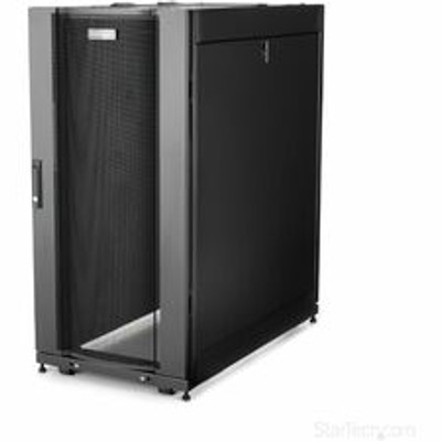 StarTech.com 25U Server Rack Cabinet - 37 in. Deep Enclosure - For Server, LAN Switch, Patch Panel, KVM Switch, A/V Equipment - 25U Rack Height x 19" Rack Width x 35.20" Rack Depth - Floor Standing - Black - Steel Mesh, Steel - 2314.85 lb Dynamic/...