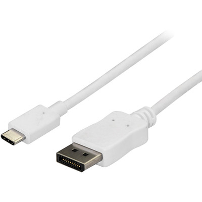 StarTech.com 6 ft / 1.8m USB C to DisplayPort Cable - USB C to DP Cable - 4K 60Hz - White - 5.91 ft DisplayPort/Thunderbolt 3 Video Cable Adapter for Video Device, Monitor, Workstation, Projector, MacBook, Chromebook, Notebook, Ultrabook, TV, iPad...