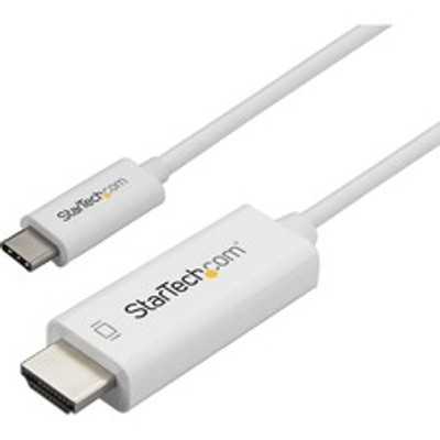 StarTech.com 3m / 10 ft USB C to HDMI Cable - Computer Monitor Cable - 4K at 60Hz - White - 9.84 ft HDMI/USB Video Cable Adapter for Chromebook, Projector, Monitor, Audio/Video Device, MacBook, Workstation, iPad Pro, MacBook Pro, MacBook Air - Fir...
