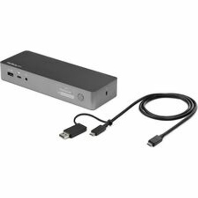 StarTech.com USB-C Docking Station with USB-A Laptop Compatibility - 60W PD - for Notebook - 60 W - USB Type C - 2 Displays Supported - 4K - 4096 x 2160, 5120 x 2880 - 4 x USB Ports - 4 x USB 3.0 - 3 x USB Type-A Ports - USB Type-A - 1 x USB Type-...