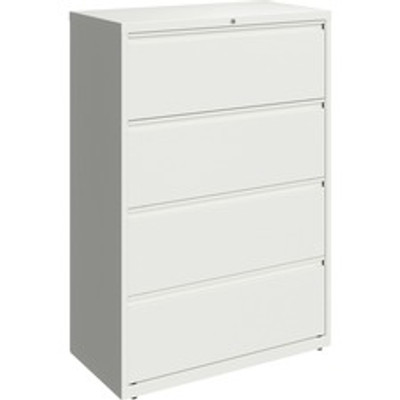 Lorell Fortress Series Lateral File - 36" Width x 18.6" Depth x 52.5" Height - 4 x Drawer(s) for File - Letter, Legal, A4 - Hanging Rail, Magnetic Label Holder, Locking Drawer, Locking Bar, Ball Bearing Slide, Reinforced Base, Adjustable Leveler, ...