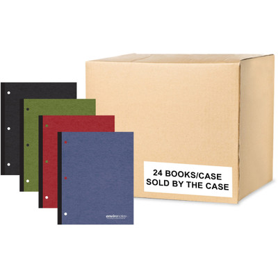 Roaring Spring EnviroNotes Earthtone 1-Subject Notebook - 70 Sheets - 140 Pages - Printed - Glued/Tapebound - Both Side Ruling Surface - Red Margin - 3 Hole(s) - 15 lb Basis Weight - 56 g/m&#178; Grammage - 11" x 9" Sheet Size - 0.33" Height x 9" ...